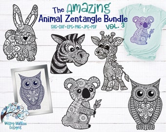 Download Zentangle Animals Etsy