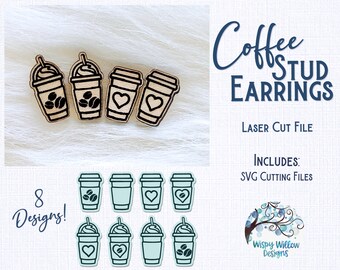 Download Wood Coffee Cup Stud Etsy