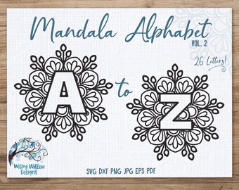 Download Mandala Letters Svg Etsy