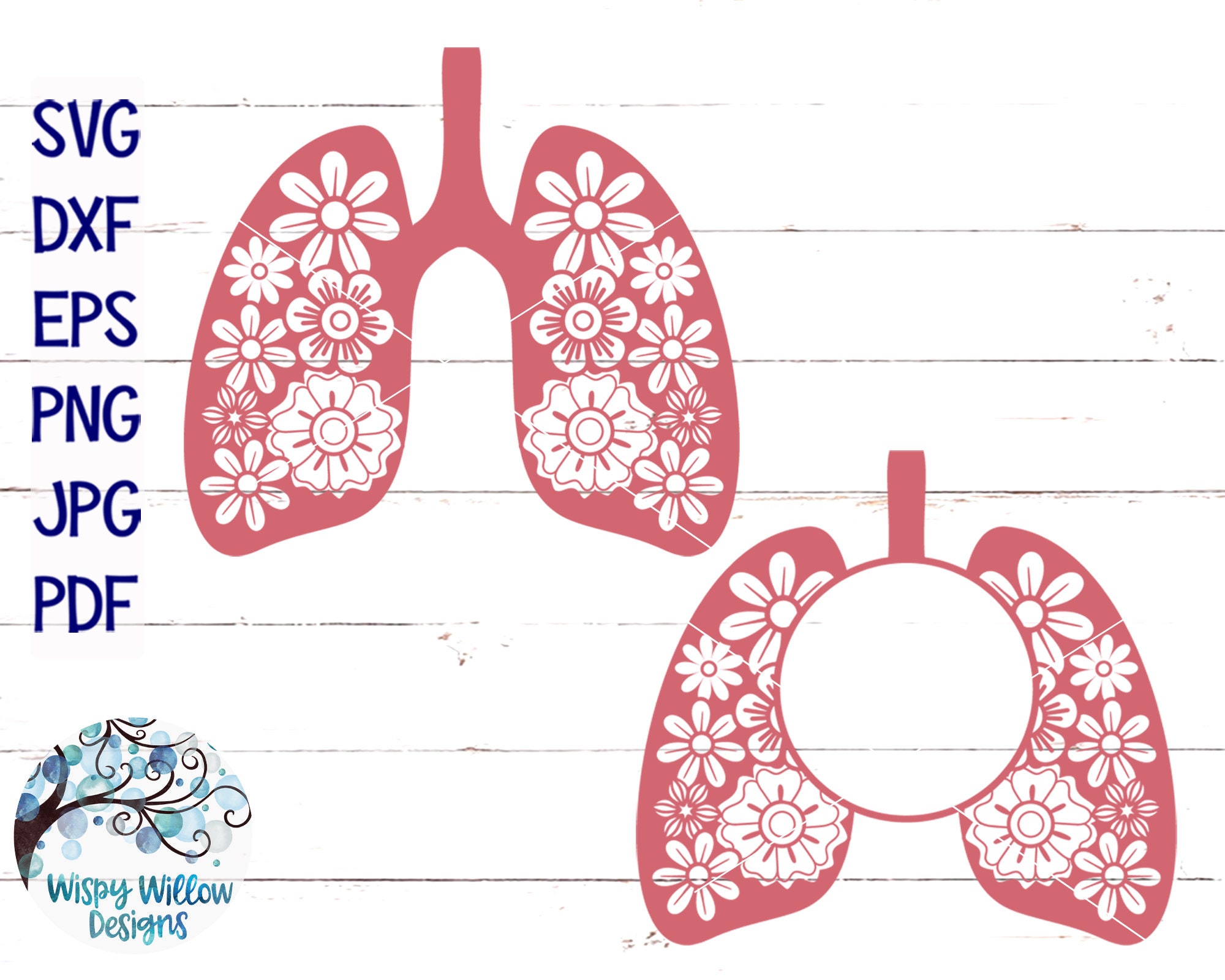 Download Floral Lungs Svg Pulmonary Nurse Svg Dxf Doctor Svg Etsy