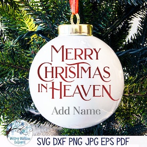 Joyeux Noël au paradis SVG pour Cricut, ornement de citation commémorative, cadeau du Souvenir, fichier de décalcomanie en vinyle pour silhouette