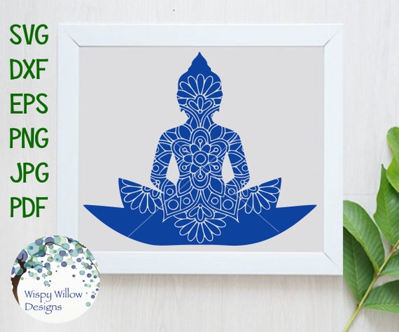 Download Meditating Buddha SVG Floral Mandala Digital Download DXF ...