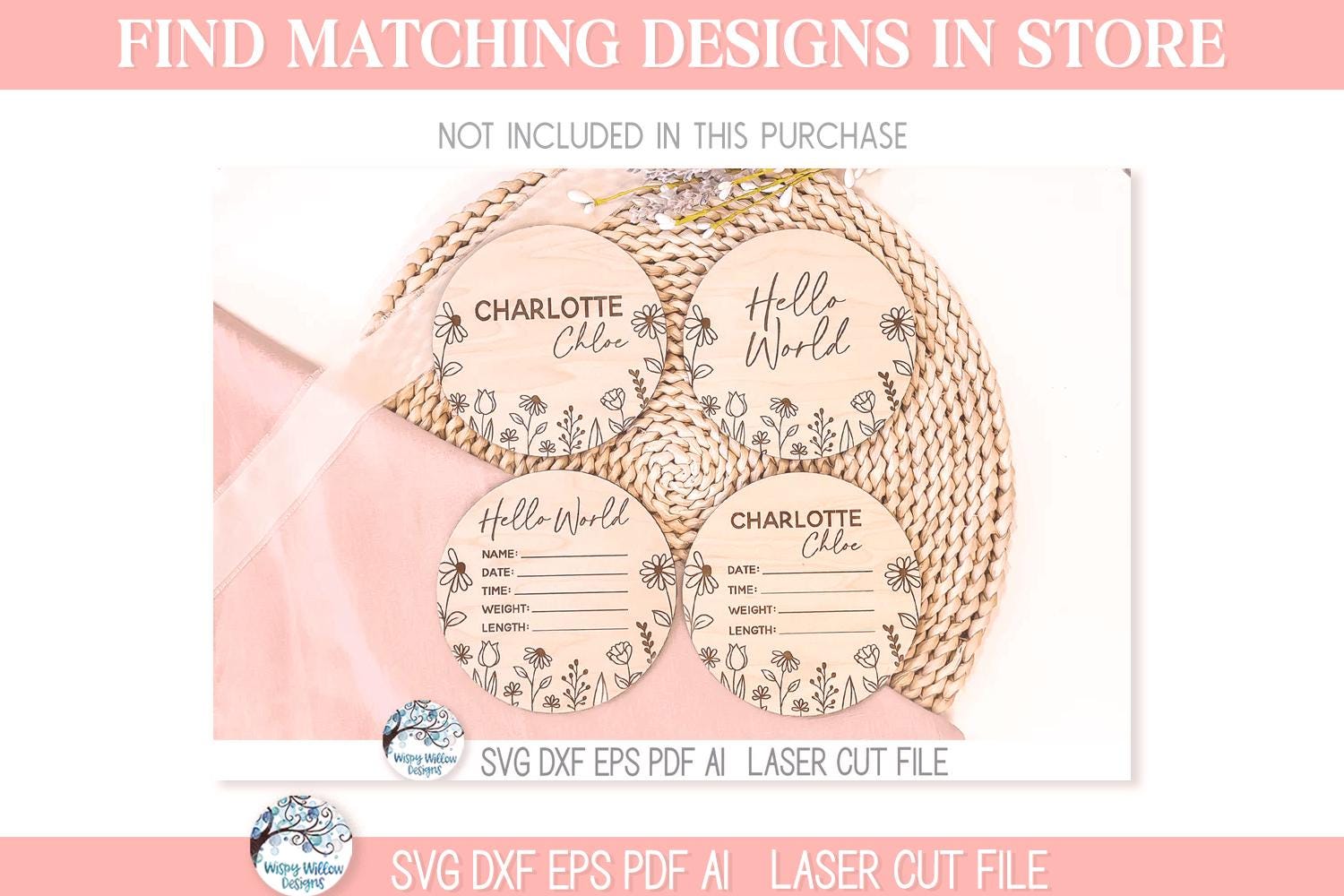 Baby Girl Milestone Disc SVG File Bundle Laser Cutter, Wildflower ...