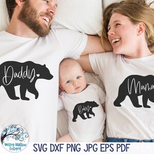Mama, papa, baby beer SVG bundel voor Cricut, bijpassende familie shirts PNG, mama en mij ontwerpen, vinyl decal bestand voor silhouet