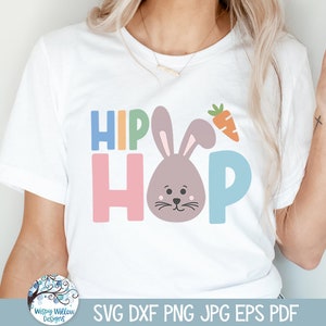 Hip Hop Easter Bunny SVG for Cricut, Funny Easter Bunny For Kid&#39;s Shirt, Cute Rabbit Sign PNG, Vinyl Decal Cut File, Printable Spring JPG