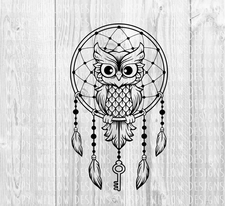 Download Owl Dreamcatcher SVG Owl SVG Dreamcatcher SVG Boho Hippie ...