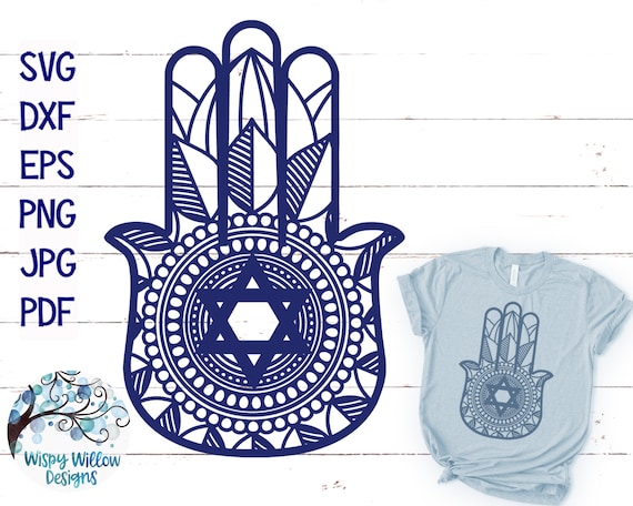 Download Hamsa Hand Svg Dxf Png Jpg Star Of David Hamsa Svg Jewish Etsy