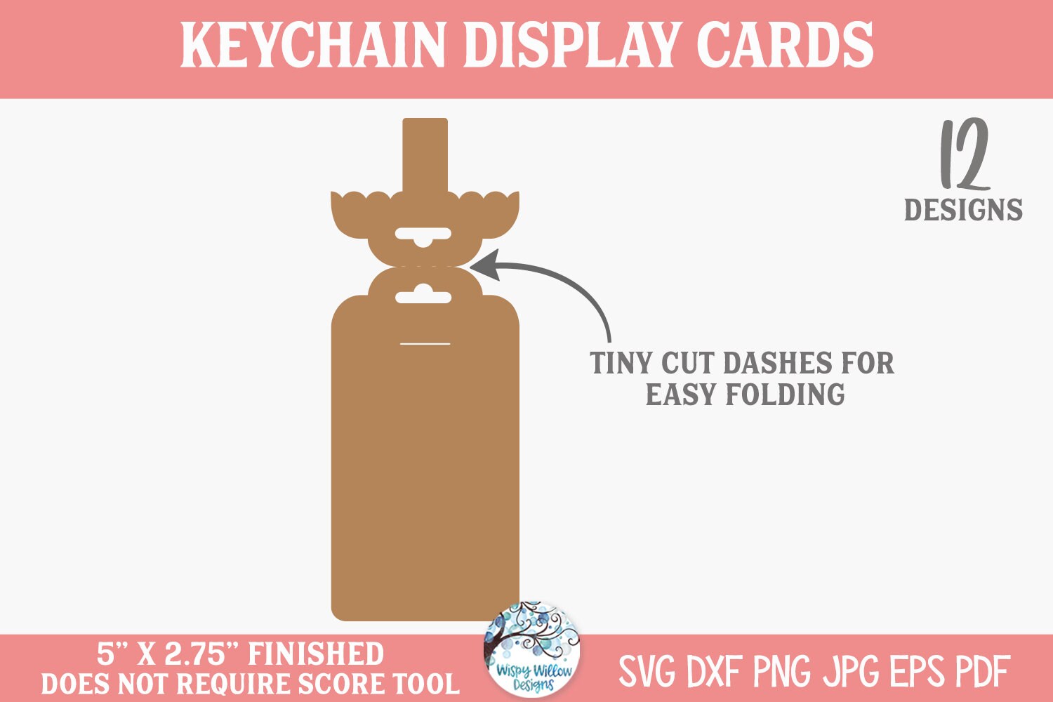 Keychain Display Card Template SVG for Cricut, Keyring Packaging ...