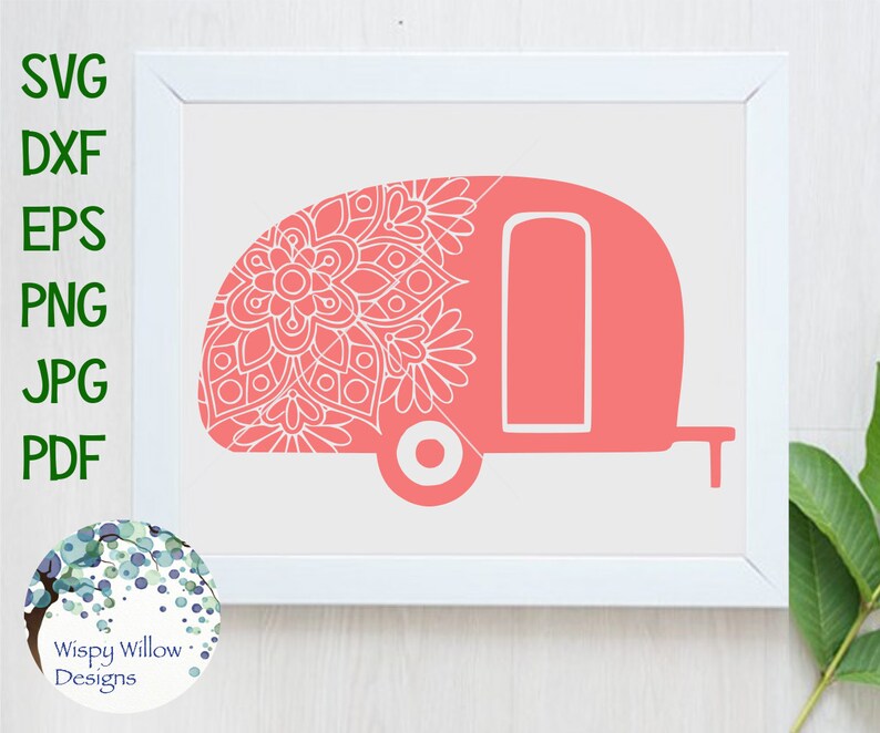 Camper SVG DXF PNG eps jpg pdf Mandala Camp Van | Etsy