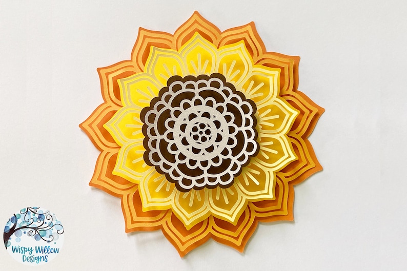 Download 3D Sunflower Mandala SVG Flower Mandala Svg Cardstock | Etsy