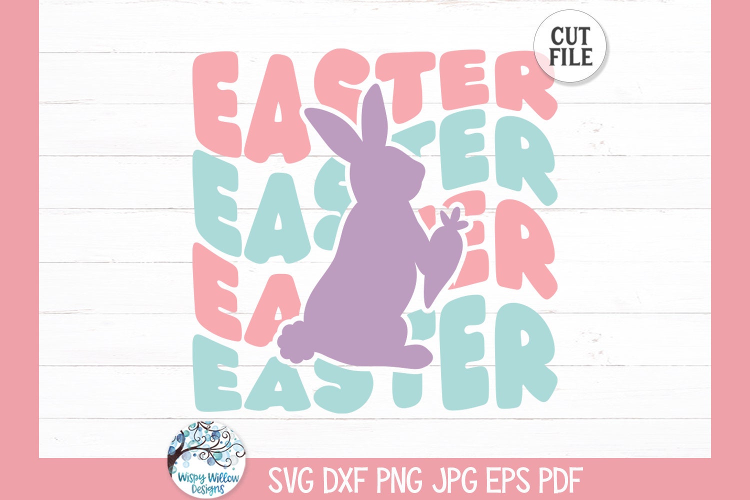 Easter SVG for Cricut, Easter Bunny Shirt PNG, Retro Groovy Wavy Text ...