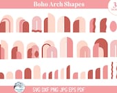 Boho Arch SVG Cut File Bundle for Cricut, Chiara Arch Rainbow Sign Template, Abstract Clipart PNG JPG, Event Planner Arch, Laser Cutting