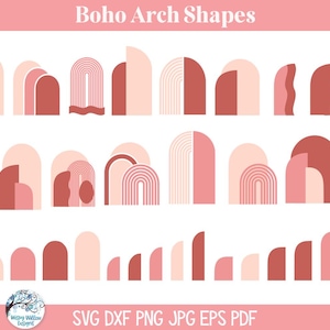 Lot de fichiers coupe Boho Arch SVG pour Cricut, modèle de signe arc-en-ciel Chiara Arch, abstrait des cliparts PNG JPG, arche de planificateur d'événements, découpe Laser