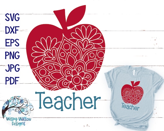 Download Teacher Apple Mandala Svg Dxf Png Jpg Apple Mandala Svg Etsy