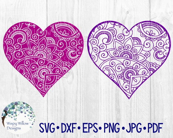 Download Heart Bundle Zentangle Svg Dxf Png Jpg Eps Hearts Etsy
