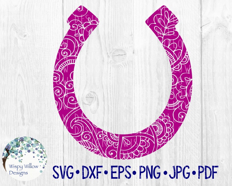 Download Horse Shoe Floral Mandala SVG DXF eps jpg pdf png | Etsy