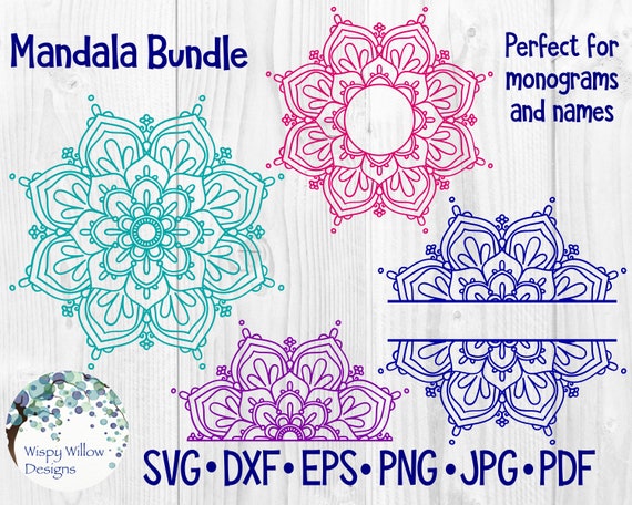 Download Mandala Bundle Svg Dxf Png Jpg Pdf Mandala Border Etsy