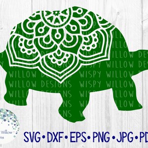 Turtle Mandala SVG for Cricut, Animal Mandala Vinyl Decal Cut File, Reptile SVG, Tortoise with Mandala Design, Animal Clipart