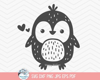 Penguin SVG for Cricut, Cute Baby Arctic Animal Clipart PNG, Baby Shower, Cute Kid's Shirt, Whimsical Nursery, Vinyl Decal Cut File, JPG