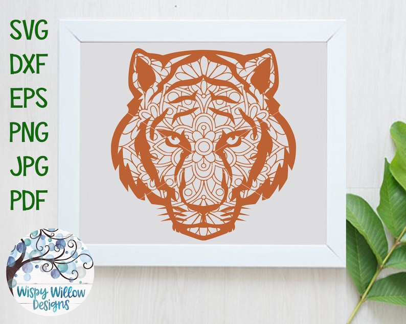 Download Tiger Face Mandala SVG DXF png eps jpg Digital | Etsy