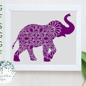 Mandala éléphant SVG, DXF éléphant, png, eps, fichier à téléchargement numérique, éléphant SVG, Boho, hippie, Cricut, Silhouette, fichier de coupe, sticker vinyle