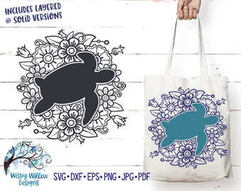 Turtle with Flowers SVG, Mandala Turtle SVG, Save the Turtles, Turtle Mandala, VSCO Svg, Floral Turtle Svg, Turtles, Sea Turtle Decal File
