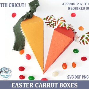 Ostern Karotte Candy Treat Box SVG für Cricut, Frühling 3D Karton Papier Vorlage, DIY Handwerk für Kinder, Ostern Party Gunst Box Datei, DXF