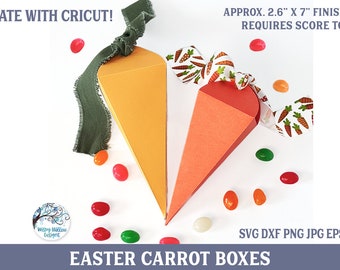 Easter Carrot Candy Treat Box SVG for Cricut, Cardstock Paper Template,