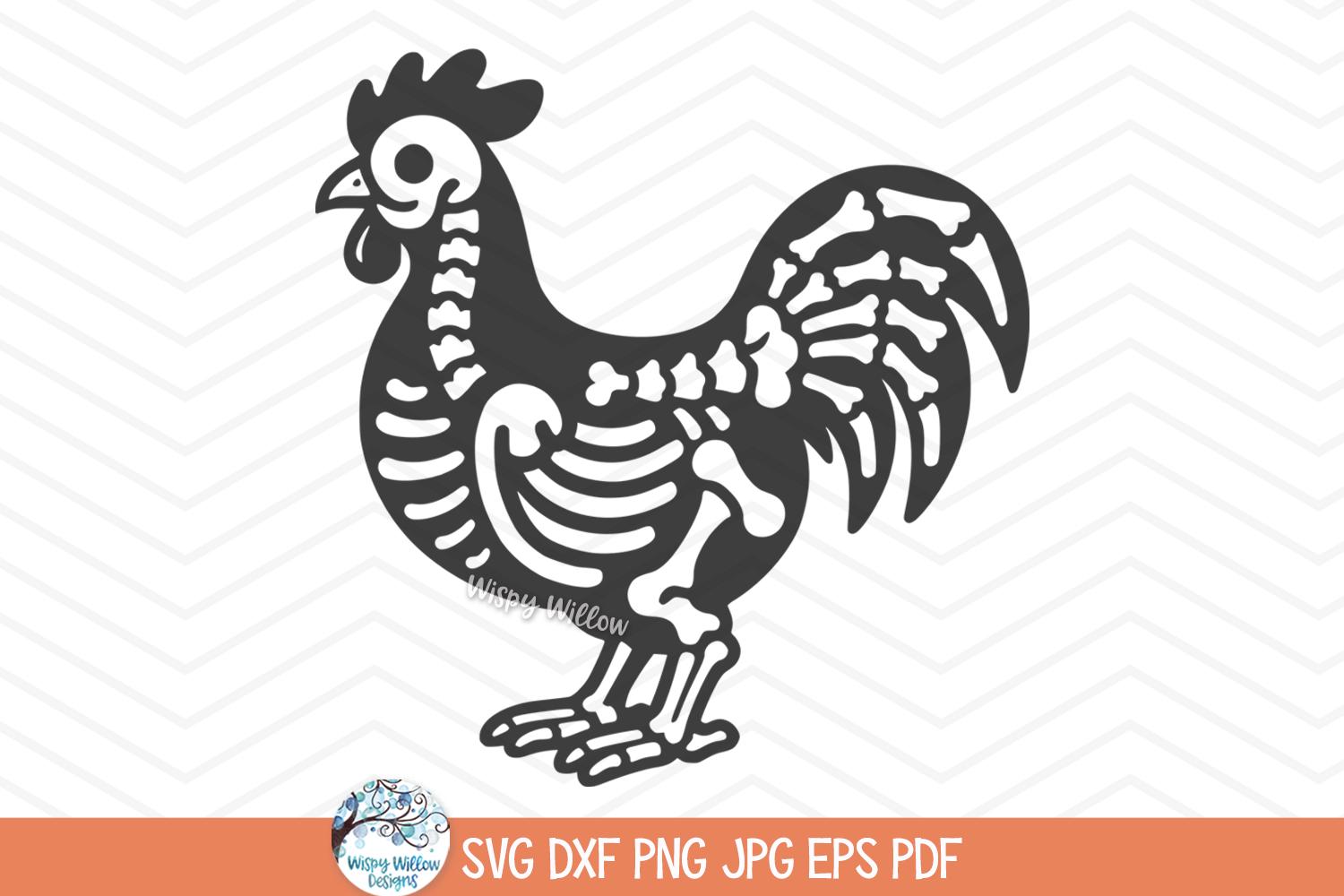 Rooster Skeleton SVG for Cricut, Chicken Skeleton Bones Clipart