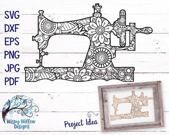 Download Sewing Machine Zentangle Svg Dxf Png Jpeg Digital Etsy