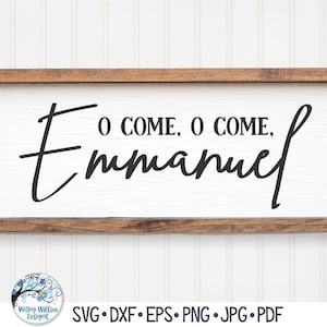 O Come O Come Emmanuel, religieuze boerderij kerst SVG voor Cricut, Baby Jesus Songteksten PNG, vinyl decal gesneden bestand