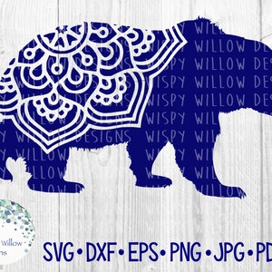 Download Polar Bear Floral Mandala Svg Dxf Png Eps Jpg Digital Etsy