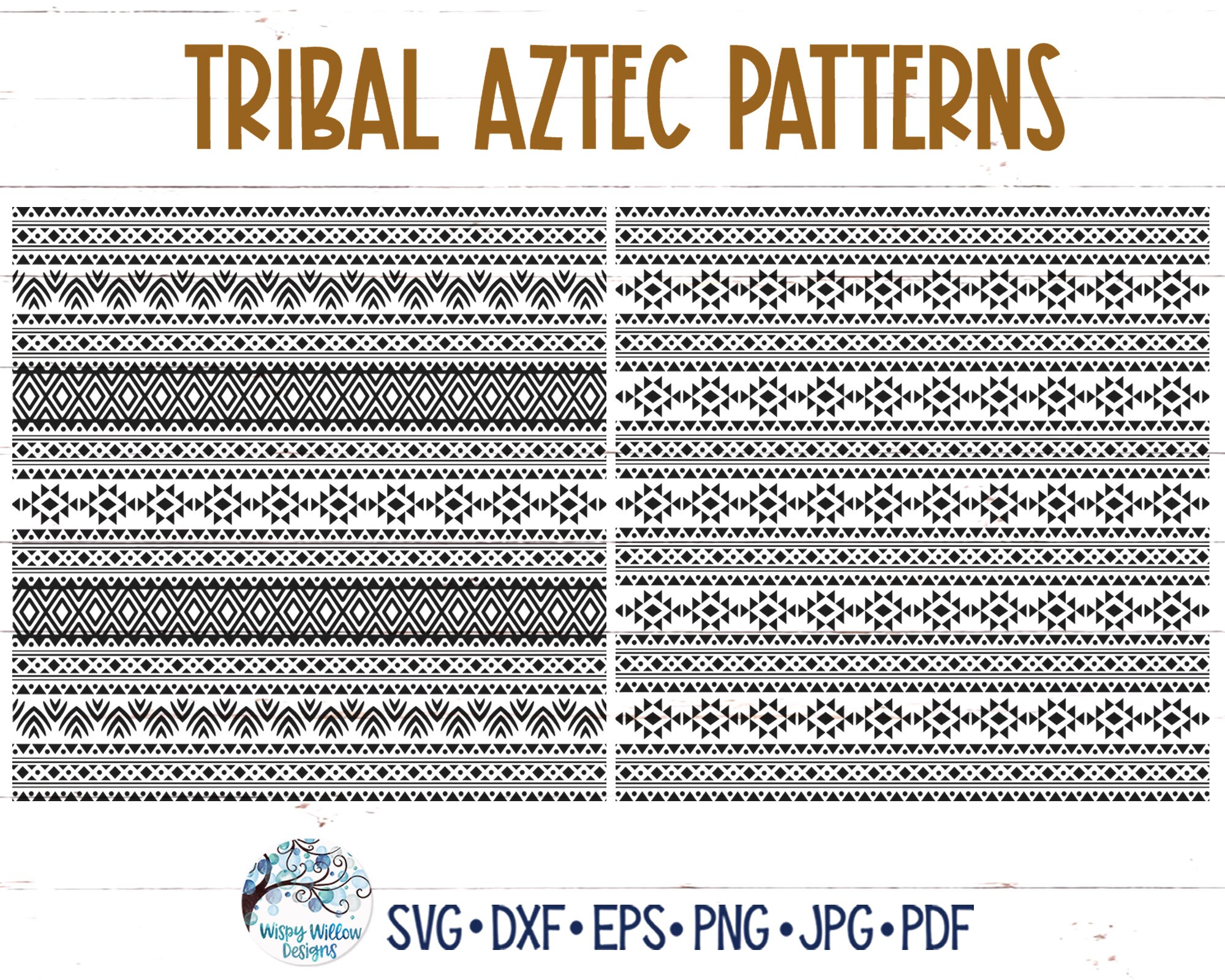 Tribal Aztec Patterns SVG Bundle, Ethnic Print SVG, Boho Texture Png ...