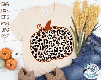 Leopard Print Kürbis SVG-Datei für Cricut, Herbst Thanksgiving PNG Design (Digitale Dateien)
