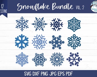 Sneeuwvlok SVG-bundel voor Cricut, wintersneeuwvlok clipart PNG, sneeuwvlok silhouet, vakantie vinyl decal gesneden bestand, digitale download