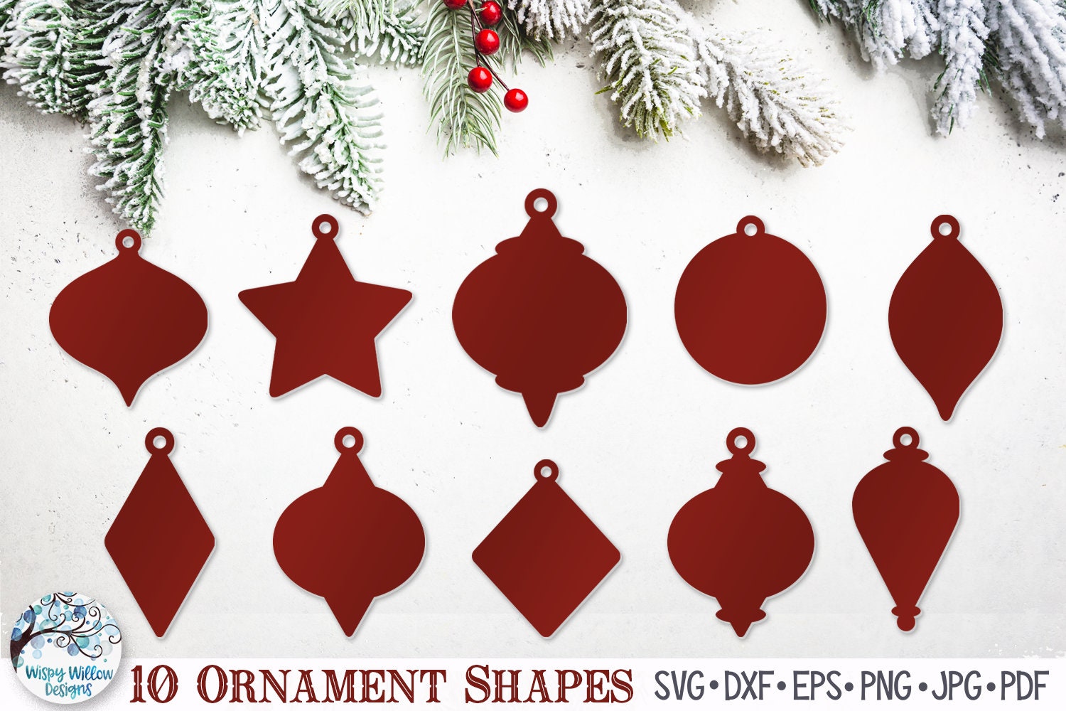 Christmas Ornament Shapes SVG for Cricut Ornament Blanks Etsy
