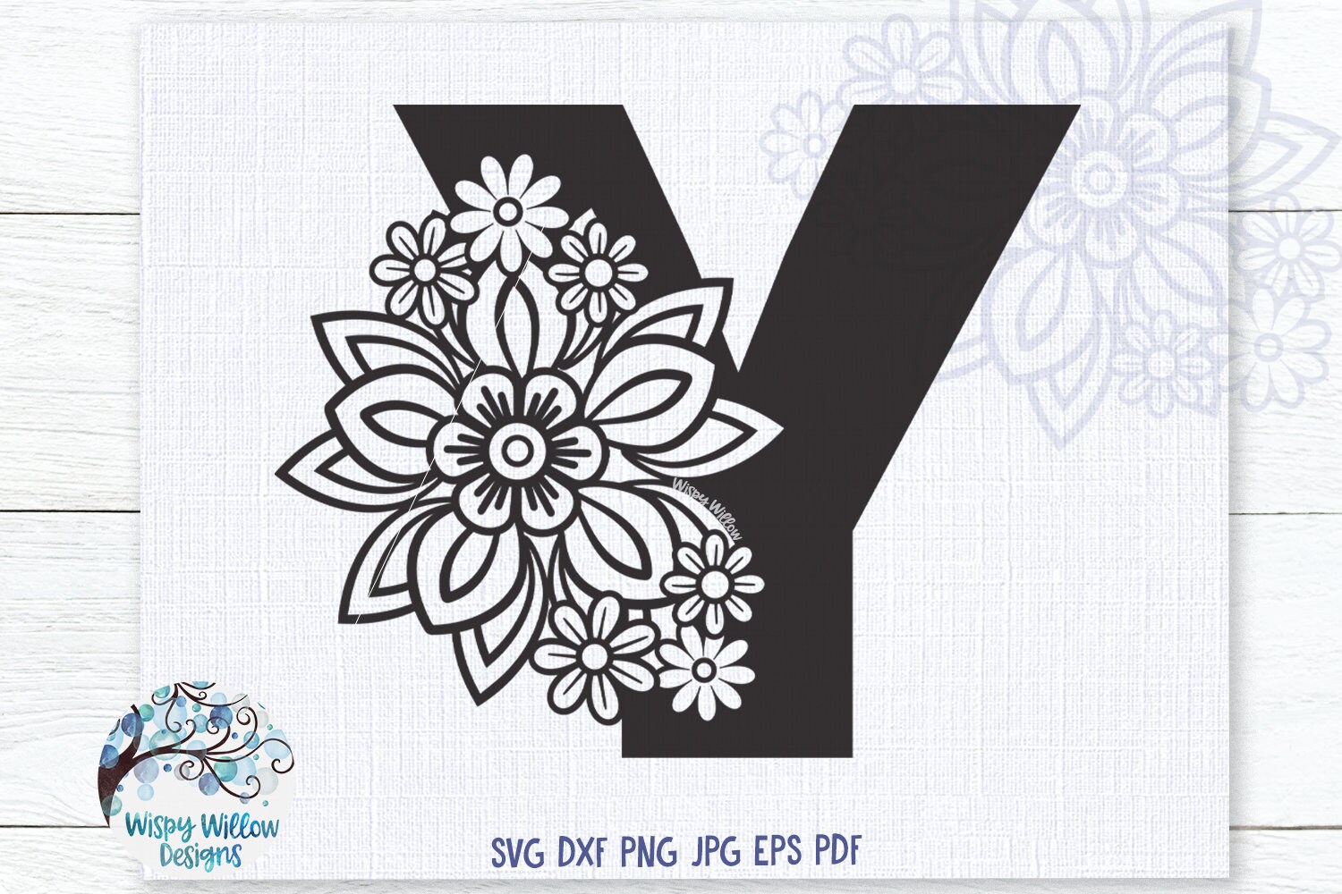 Download Floral Y SVG Letter Y Monogram Letter with Flowers | Etsy