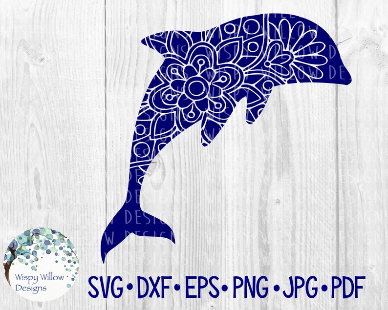 Download Dolphin Floral Mandala SVG DXF Mandala Animal EPS jpg | Etsy
