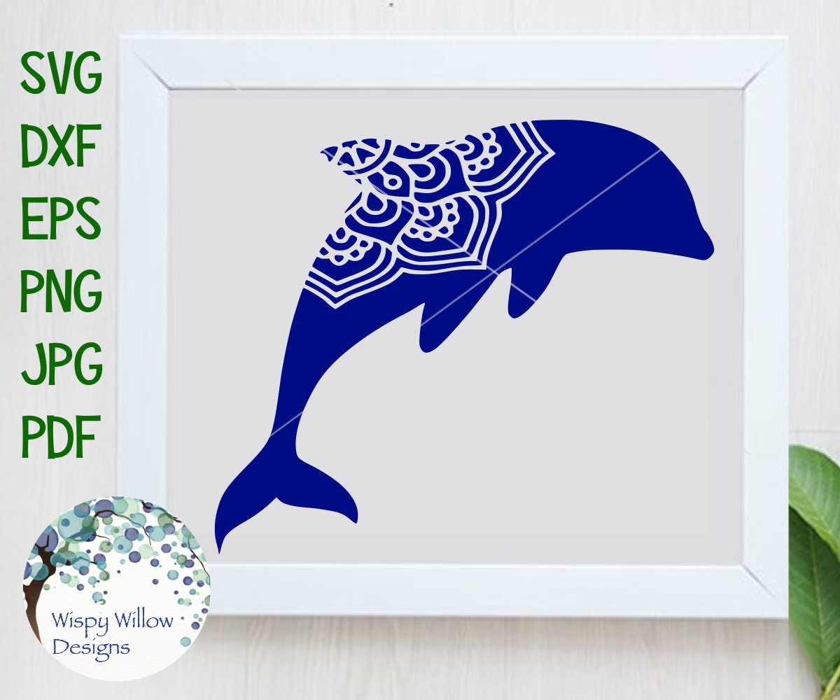 Download Dolphin Mandala SVG DXF png pdf Digital Download Beach | Etsy