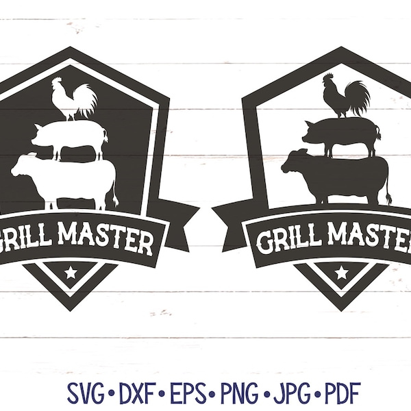 Grill Master SVG for Cricut, Men's SVG for Father's Day Apron, Cooking Grilling and BBQ Shirt for Dad Gift, Vinyl Decal Cut File, Png