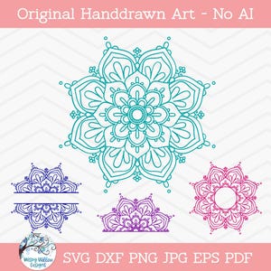 Mandala Monogram Border SVG File Bundle for Cricut (Digital Download)