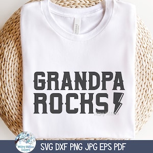 El abuelo Rocks SVG para Cricut, Diseño de camiseta de abuelo Rock N Roll PNG, Regalo del Día del Padre, Archivo de camiseta de abuelo, Archivo de corte de calcomanía de vinilo