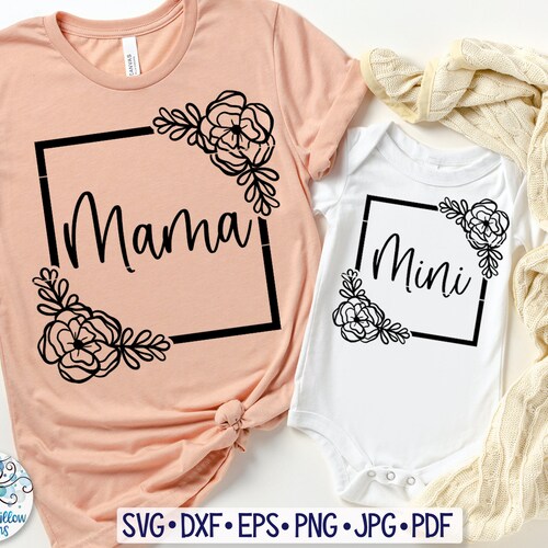 Mama and Mini Flowers SVG Design Mommy and Me SVG File for | Etsy