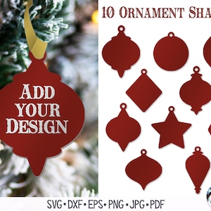 Weihnachten Ornament Formen SVG für Cricut, Ornament Rohlinge Datei, Ornament Silhouetten, Weihnachten SVG-Datei für Glowforge Laser oder Schneideplotter