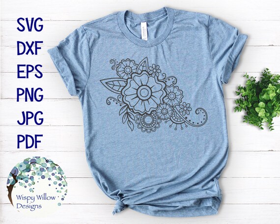 Boho Mandala Flower Svg Dxf Png Jpg Eps Flowers Flower Boho Hippie Natural Plants Plant Floral Cricut Decal File Mandalas