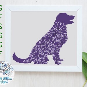 Download Floral Dog Face Mandala Svg Dxf Png Jpg Dog Zentangle Etsy