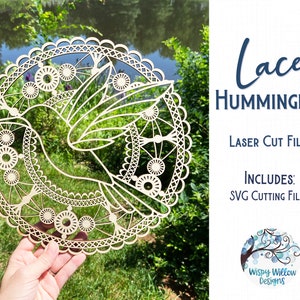 Lace Hummingbird Mandala for Glowforge or Laser Cutter SVG, Hummingbird Mandala Svg, Glowforge File, Glowforge Project, Lasercut File Svg