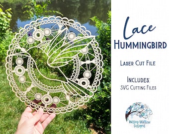 Lace Hummingbird Mandala for Glowforge or Laser Cutter SVG, Hummingbird Mandala Svg, Glowforge File, Glowforge Project, Lasercut File Svg