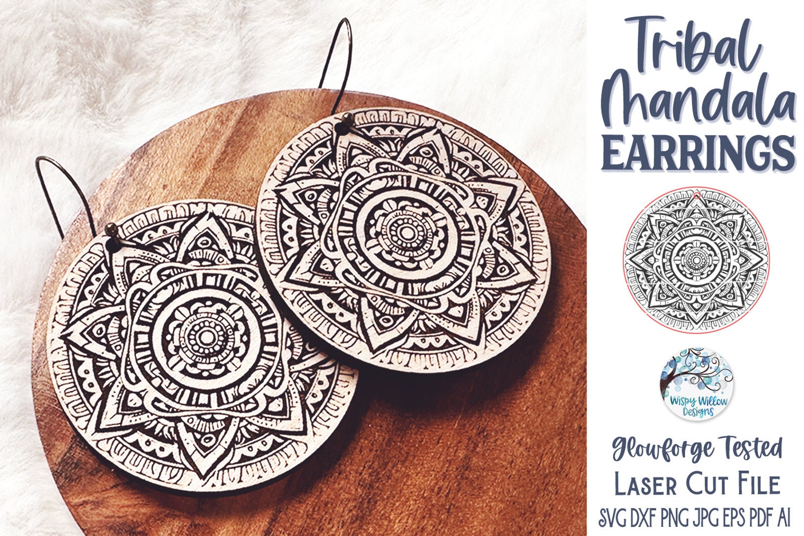 Tribal Mandala Earring SVG File For Glowforge Or Laser Cutter Boho tribal-mandala-earring-svg-file-for-glowforge-or-laser-cutter-boho
