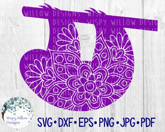 Download Free Sloth Mandala Svg Dxf Pdf Png Eps Jpeg Digital Download Etsy SVG Cut Files